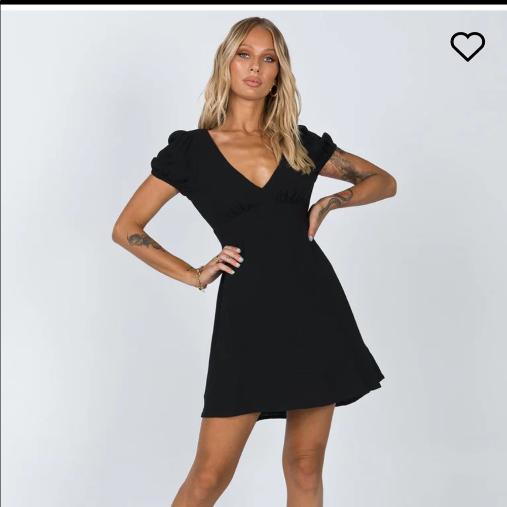 Princess Polly black smith mini dress, size 6